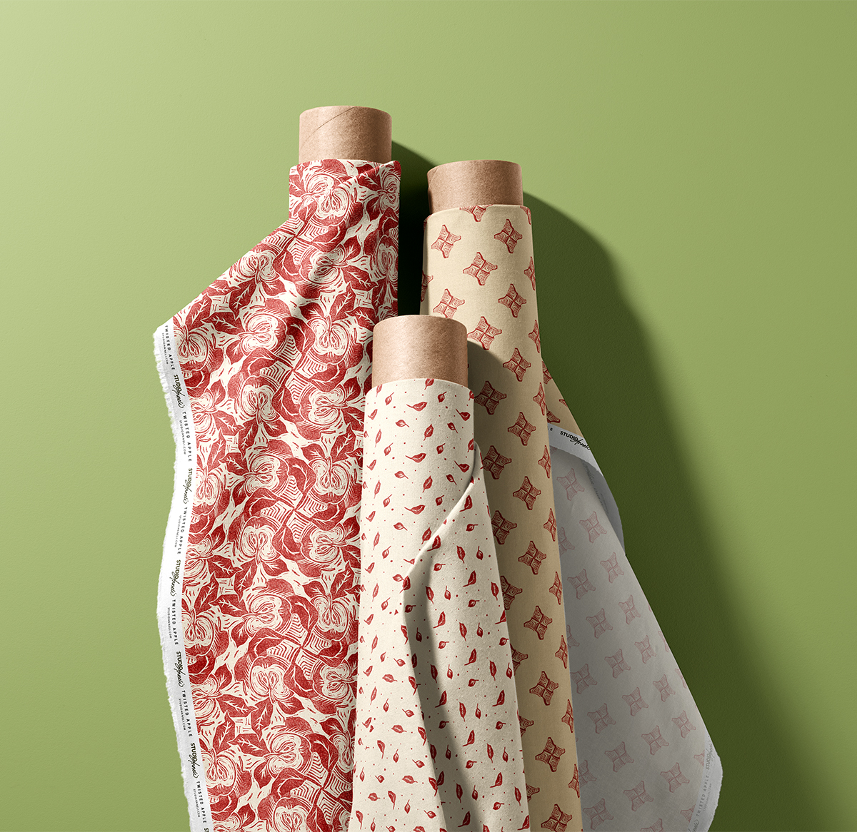 Fabric Rolls Mockup -Twisted Apple