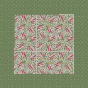 Table Topper Folk Flower beige 32"