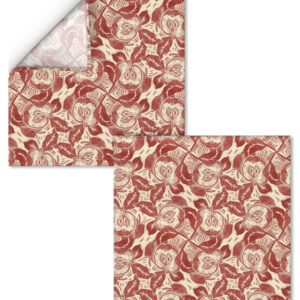 Apple Twist Block Red Cream Napkins 16" set of 2